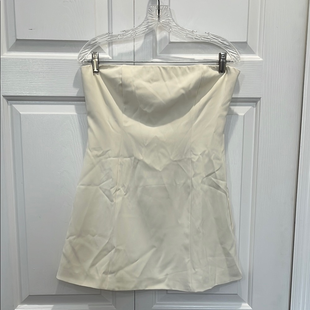 Peppermayo Cream Strapless Dress